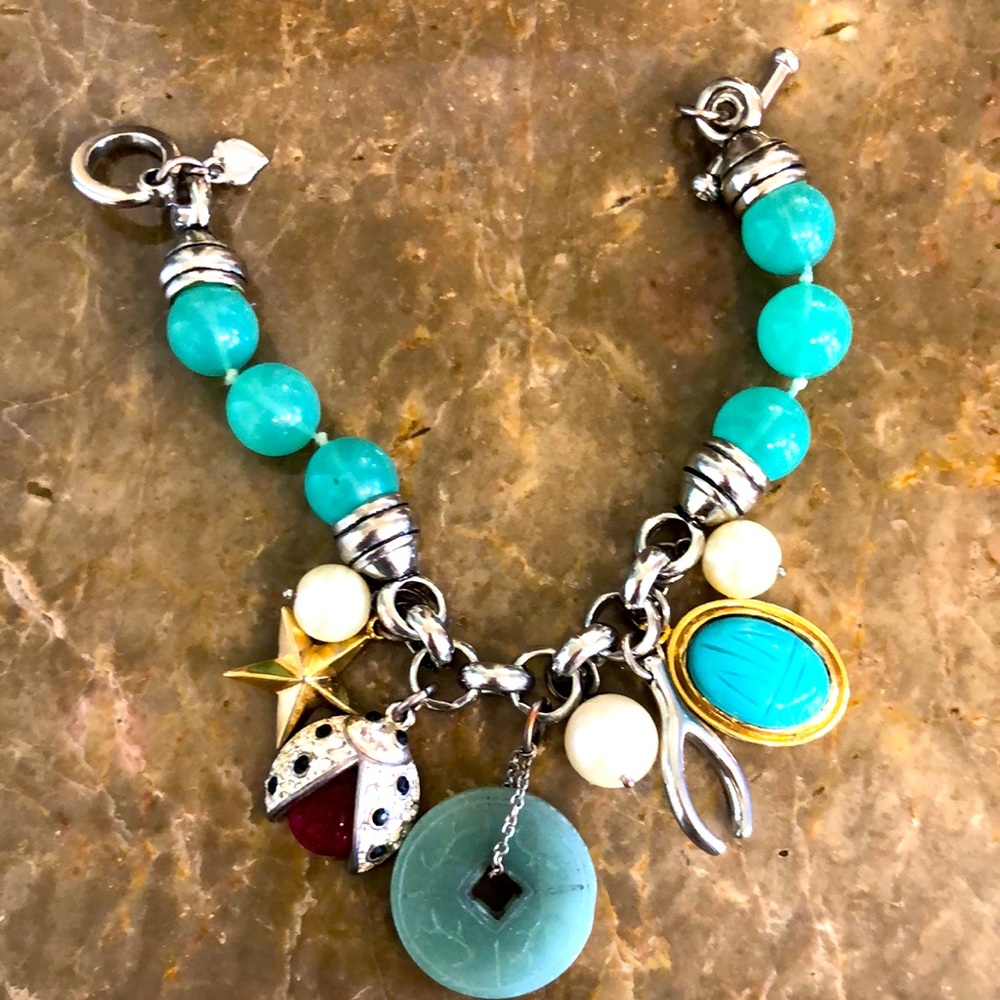 Jade charm bracelet